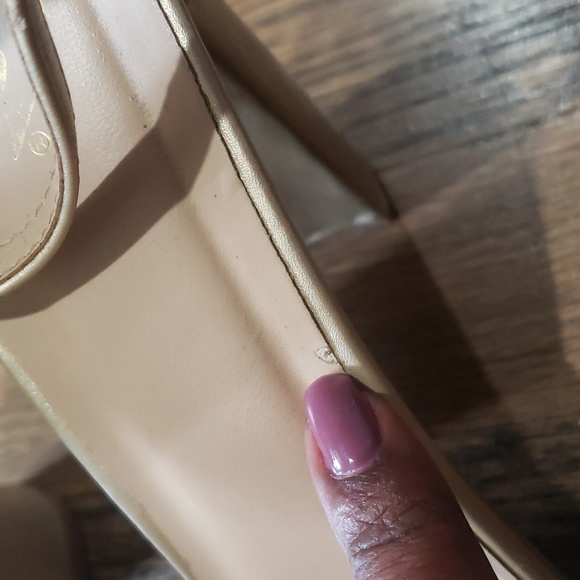 Gold Block Heels Open Toe - Picture 9 of 16